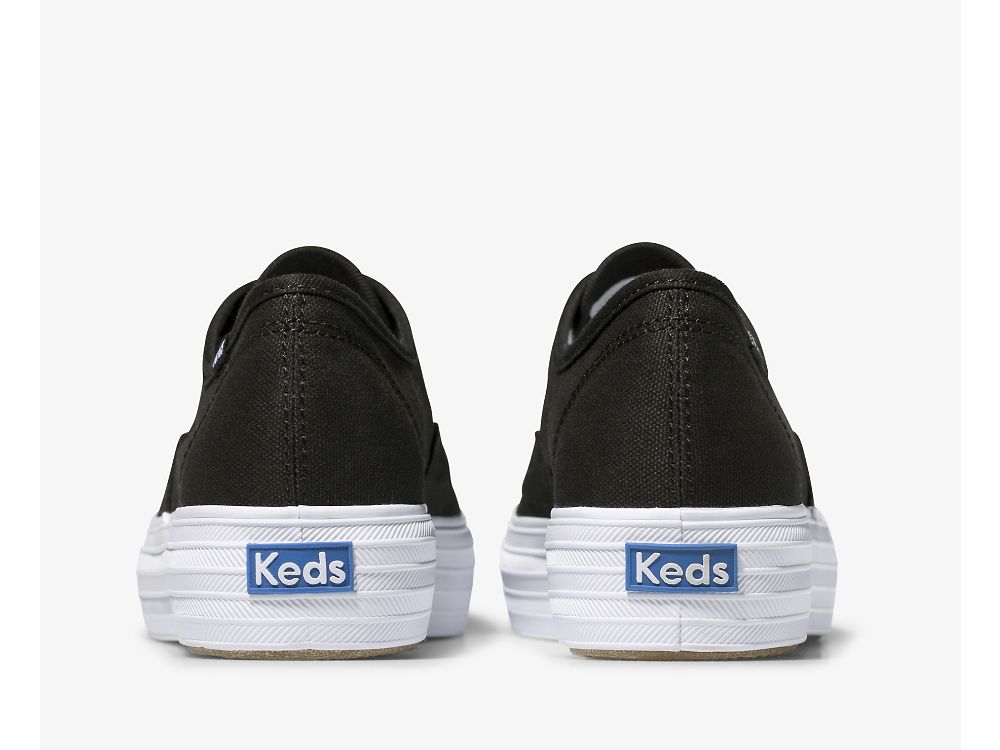 Keds Triple Női FűzősCipő Fekete | HU-29374