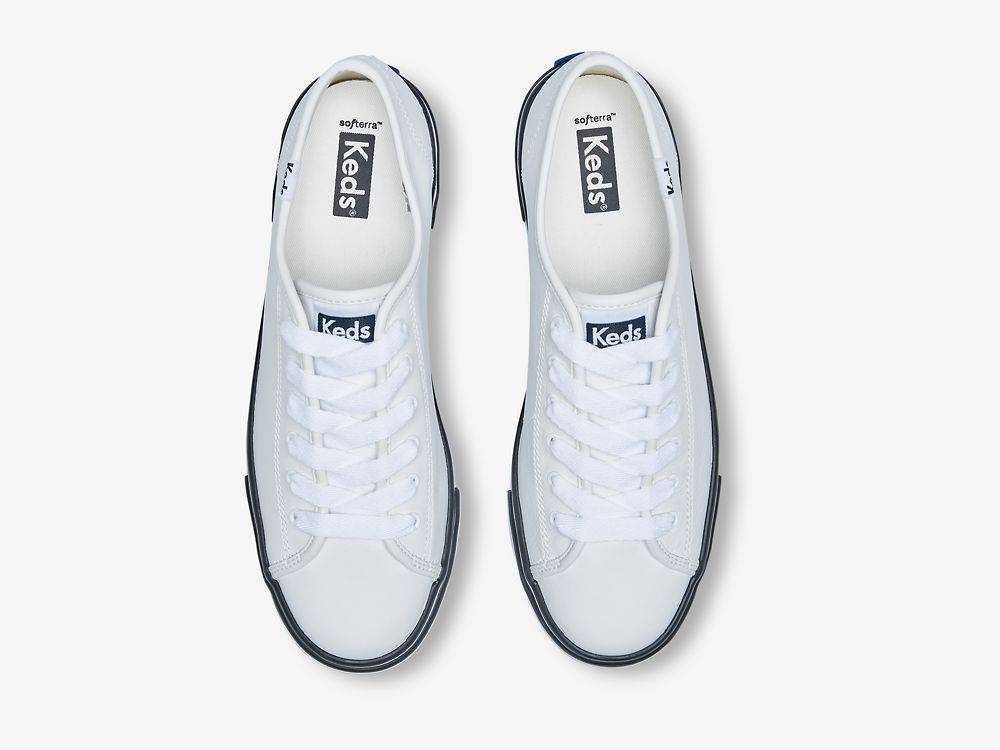 Keds Triple Up Bőr Bumper Foxin Női Bőr Sneakers Fehér | HU-35881