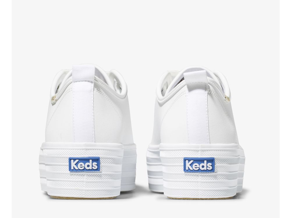 Keds Triple Up Bőr Női Bőr Sneakers Fehér | HU-85068