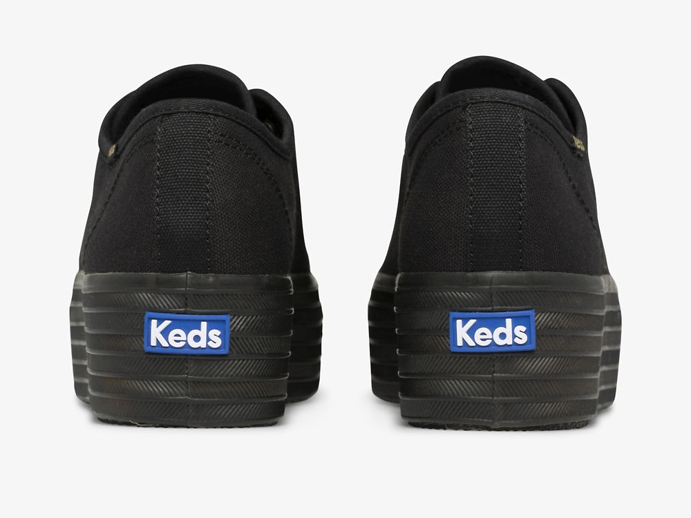 Keds Triple Up Női Teniszcipő Fekete Fekete | HU-44126