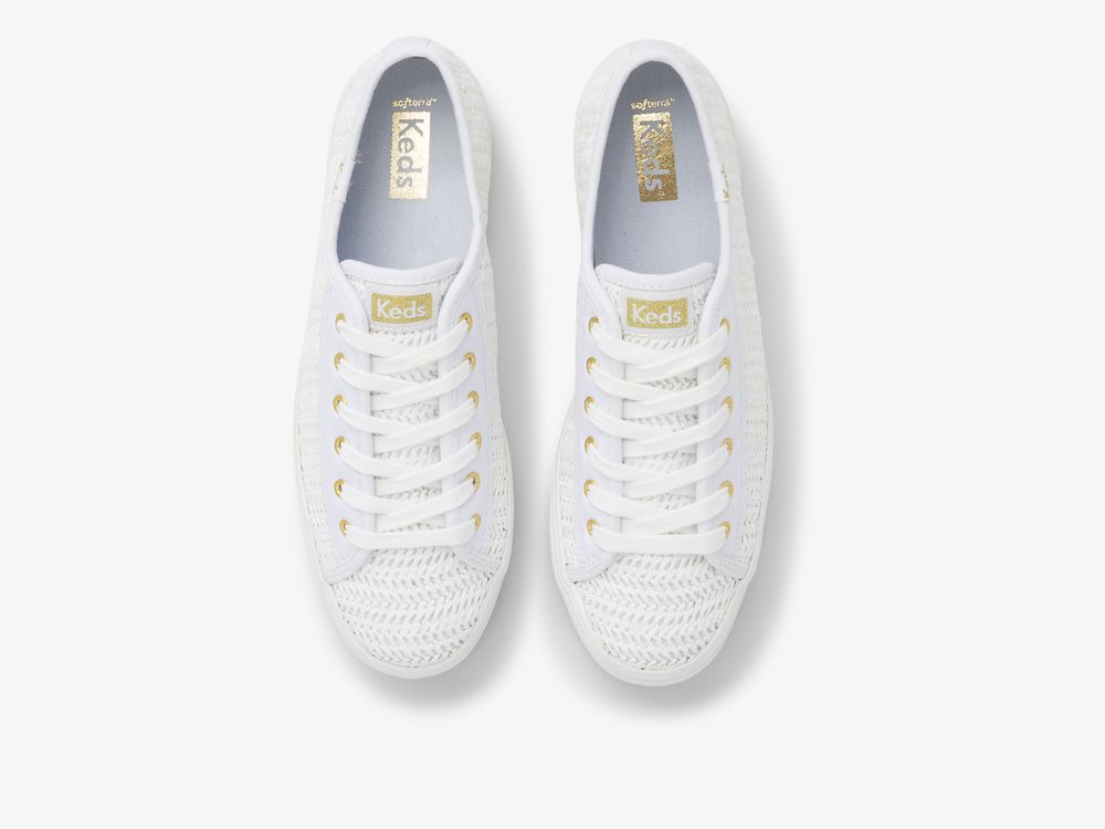 Keds Triple Up Raffia Női Platform Sneakers Fehér | HU-55876