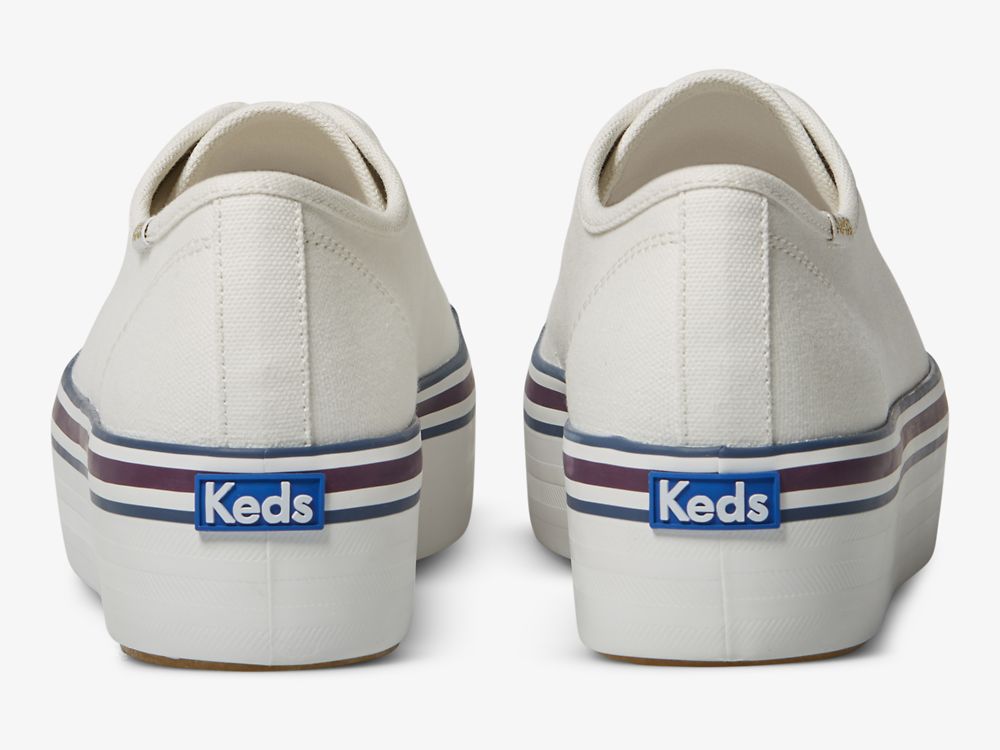 Keds Triple Up Varsity Női Platform Sneakers Fehér Kék | HU-42336