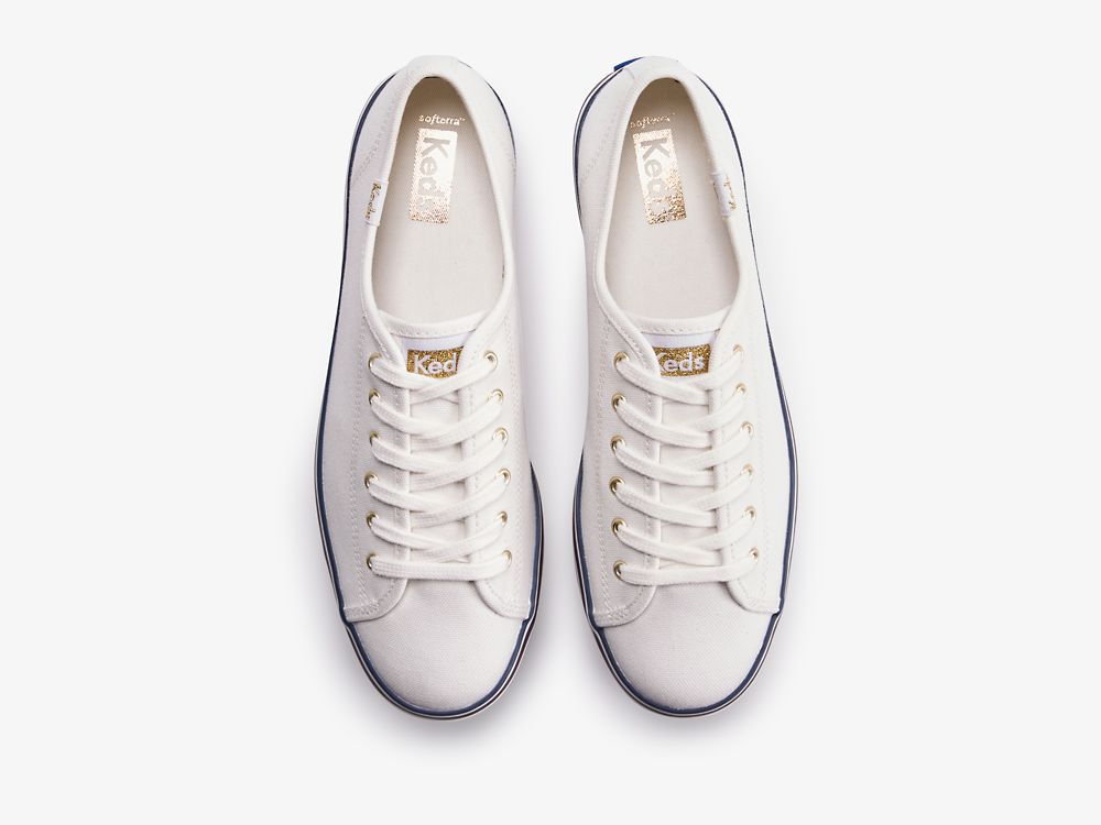 Keds Triple Up Varsity Női Platform Sneakers Fehér Kék | HU-42336