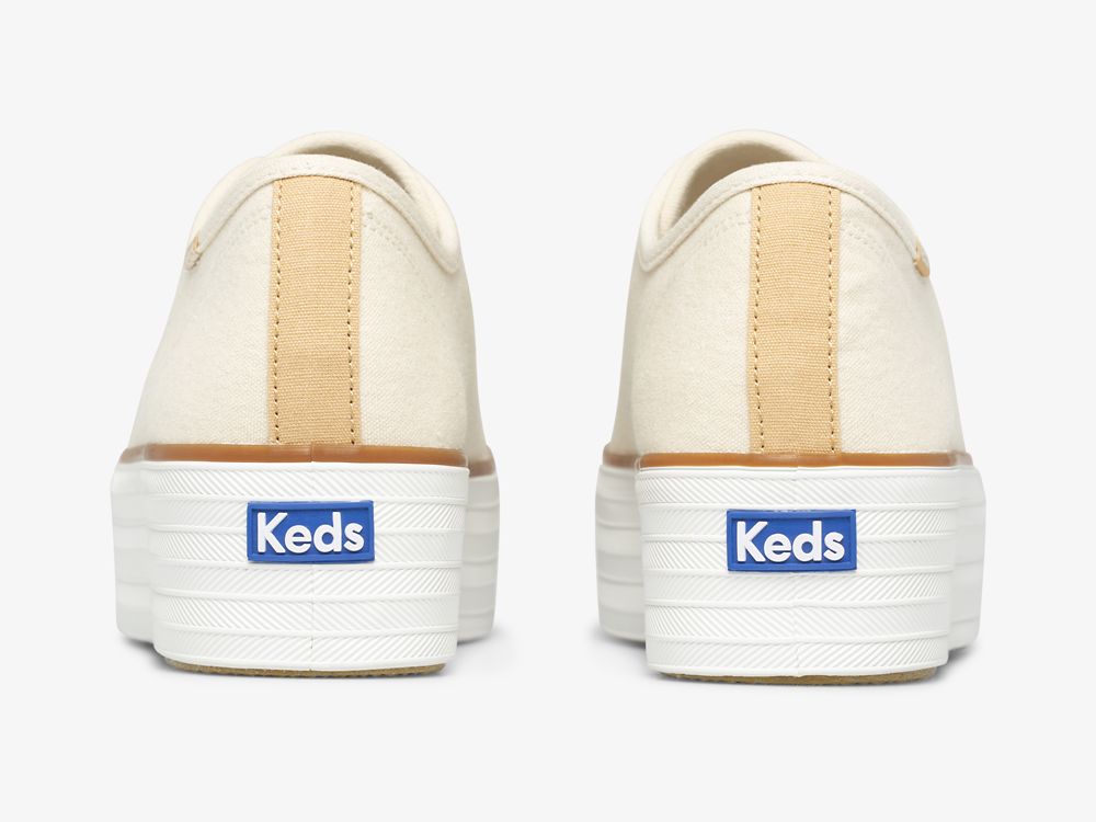 Keds Triple Up Vászon Női Platform Sneakers Krém | HU-28505