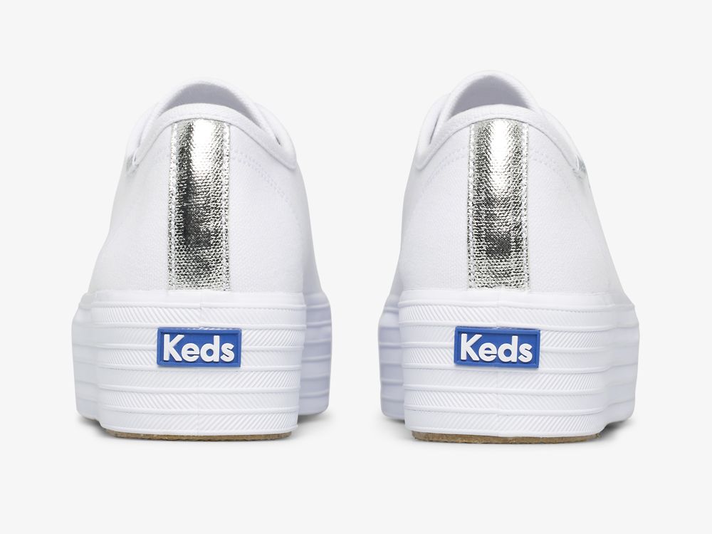 Keds Triple Up Vászon Női Teniszcipő Fehér | HU-69063